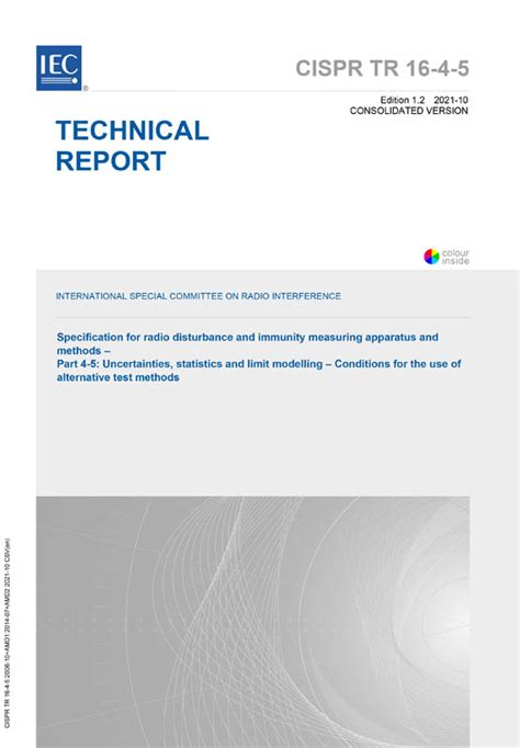 CISPR TR 16 4 5 2006 AMD1 2014 AMD2 2021 CSV Consolidated Version