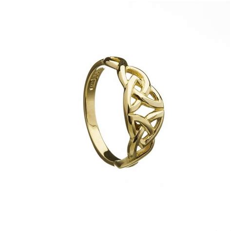 K Yellow Gold Double Trinity Knot Ring Made In Ireland Ebay