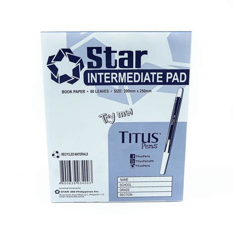 Star Intermediate Pad With Plastic 80 Leaves 200mmx250mm Lazada PH