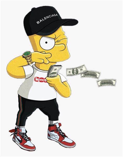 Simpsons Drawing Supreme - Bart Simpson Trap Png, Transparent Png - kindpng