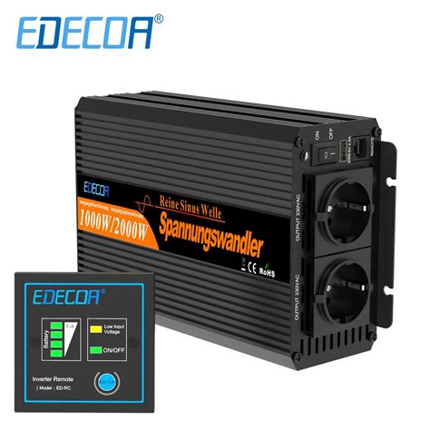 Edecoa W Dc V To Ac V V Converter Pure Sine Wave Power