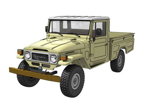 Stl File Toyota Lc Fj45 Bandeirante Pick Up Truck 3d Print Rc Body Stl