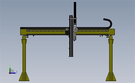 龙门桁架机械手数控机床上下料滑台模组立柱工业机器人搬运机械臂 Solidworks 2012 模型图纸下载 懒石网