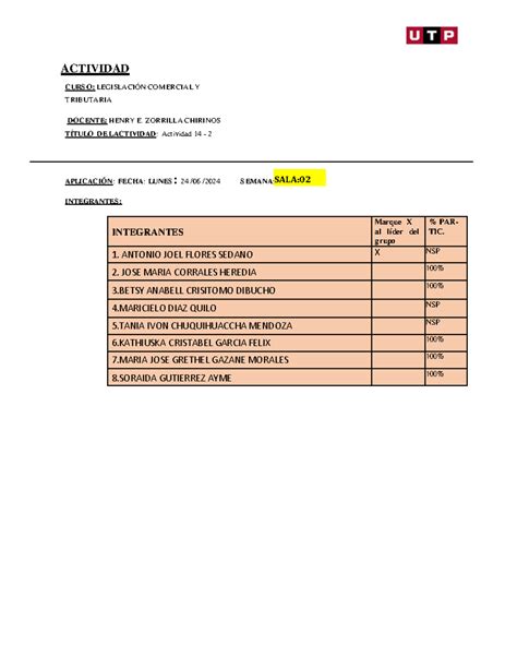 Legislaci N Comercial Y Tributaria Semana Tarea Actividad Curs O