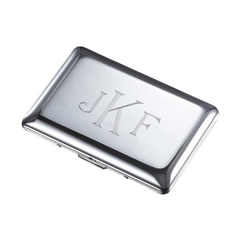 Business Card Holder Engraved Polished Chrome Stainless Steel - Etsy