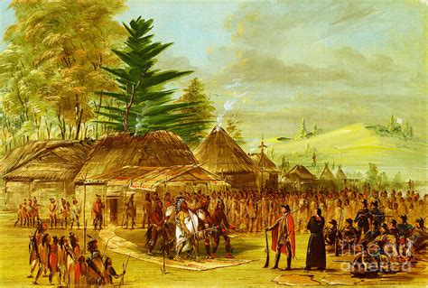 American Natives Chief Of The Taensa Indians Receiving La Salle George