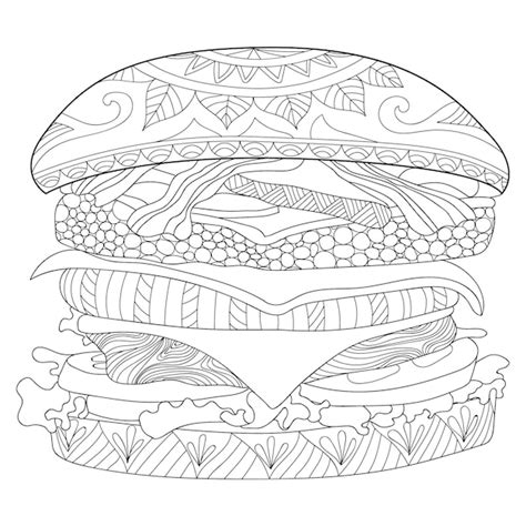 Hamburger malvorlagen illustration großes leckeres sandwich Premium