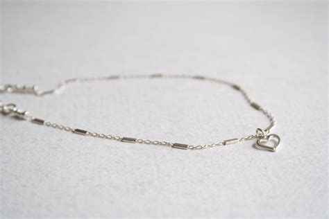 Silver Heart Anklet Silver Anklet Silver Ankle Bracelet Etsy Israel