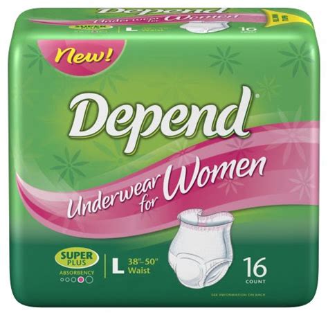 Depend Absorbent Underwear 16 Count Packages Depend Super Absorbent Female Underwear Large 16