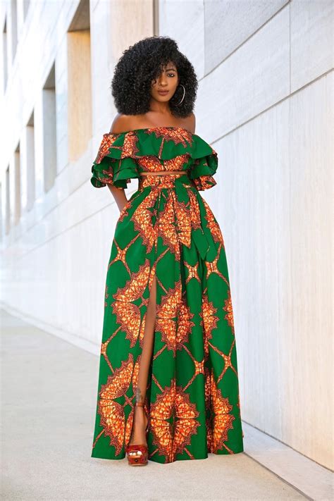 Ankara Maxi Skirt With Ankara Crop Top African Women Etsy