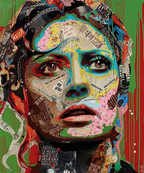 Arnaud Bauville Collage Art Mixed Media Collage Portrait Face Collage