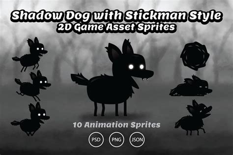 Shadow Dog With Stickman Style By Heavtryq Design On Creativemarket In