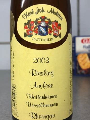 Karl Joh Molitor Hattenheimer Wisselbrunnen Riesling Auslese Vivino