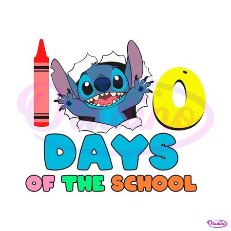 100 Days Of School Funny Stitch SVG