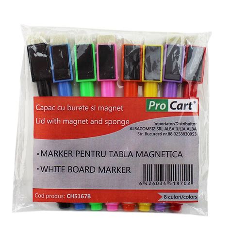 Markere Colorate Pentru Tabla Magnetica Procart Capac Cu Magnet Si