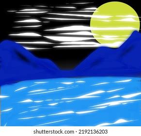 Mountain Sea Art Drawing On Full Stock Illustration 2192136203 ...