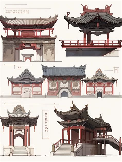 中国古代建筑 可商用素材图片 Ai场景图片素材 花瓣网