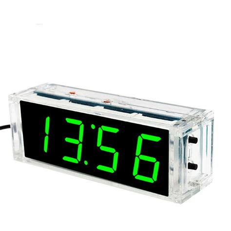 Pinnaco Compact DIY Digital LED Clock Kit With Temperature Display