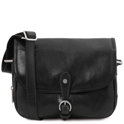 Alessia Leather Shoulder Bag Black Tl142020