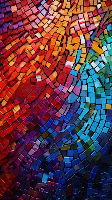 Vibrant Mosaic Tiles Lively Abstract Background Featuring Arrangement