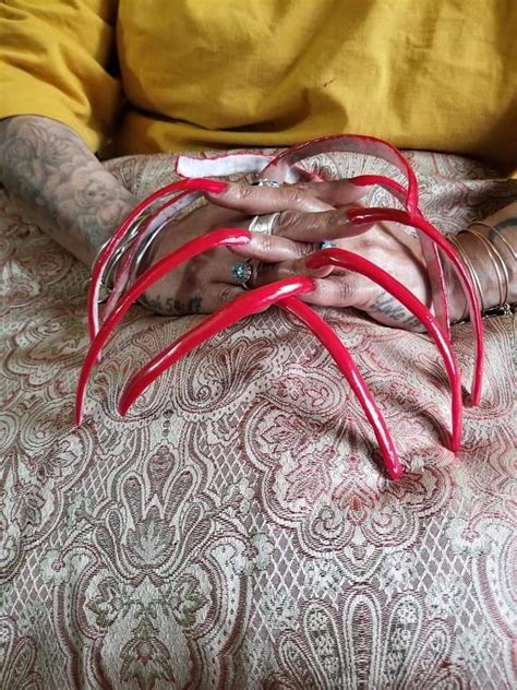 Pin By Percy 201 6410 On Curved Nails Long Red Nails Curved Nails