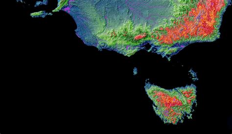 Elevation Map of Australia high Resolution Digital Print, Map Print ...