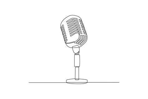 Single One Line Drawing Podcast Concept Continuous Line Draw Design