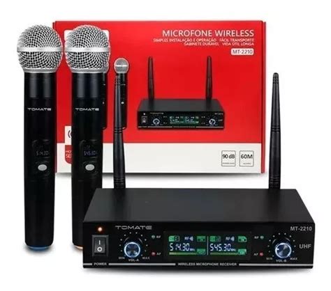 Microfone Tomate Duplo Sem Fio Profissional Uhf Digital Parcelamento