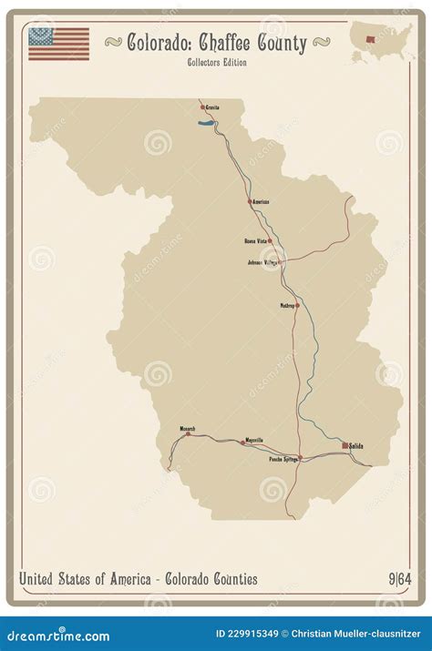 Map Of Chaffee County In Colorado Vector Illustration | CartoonDealer.com #193706094