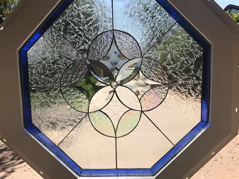 Vinyl Framed And Tempered Glass Insulated The Hermosa Octagon Stained Glass And Beveled Window