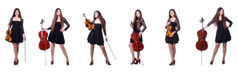 Artista De Mulher Tocando Violino Em Branco Vetor Fundo E Imagem Para