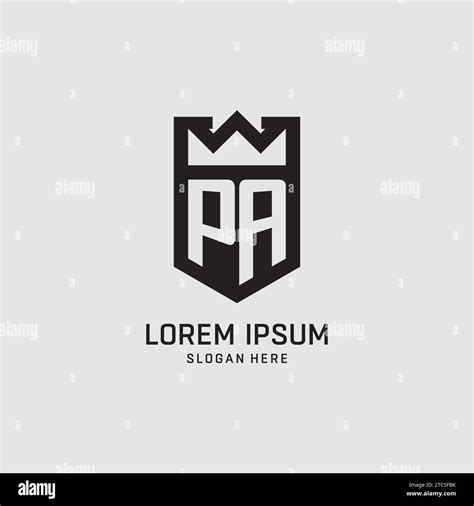 Initial PA Logo Shield Shape Creative Esport Logo Design Vector