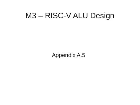 Pdf M Risc V Alu Design Truth Table Of The Alu Cu Instrn Opcode