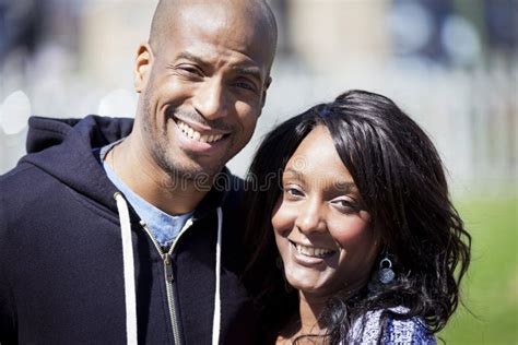 Portrait Of A Mature Black Couple Smiling Stock Photo Image Of Head