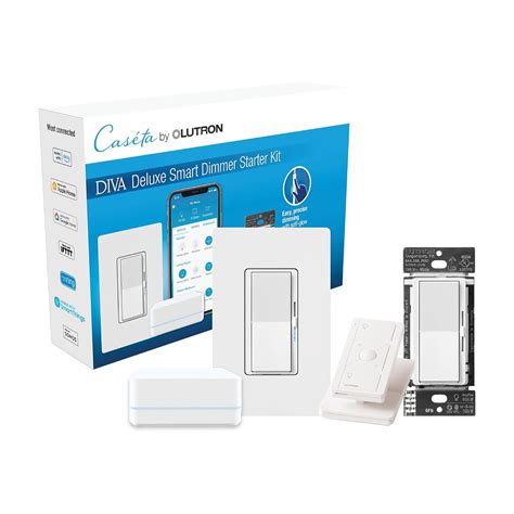 Lutron Diva Smart Dimmer Switch Kit For Caseta Smart Lighting W Hub