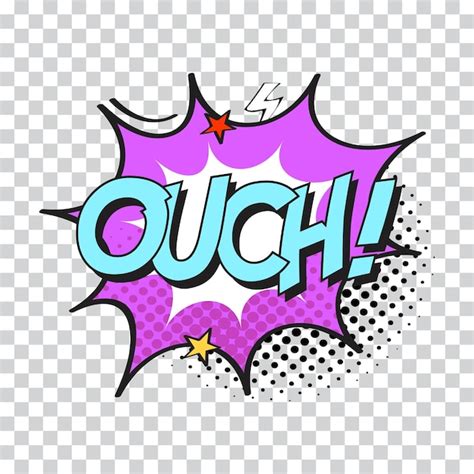 premium vector comic word ouch  vintage comic speech bubble