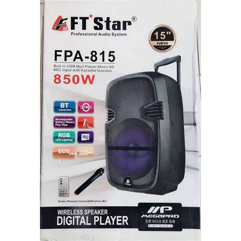 Megapro Ft Star Fpa Trolley Portable Bluetooth Speaker With Mic Usb