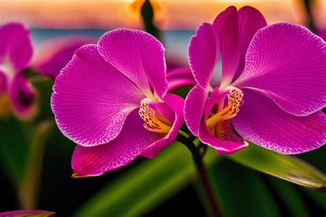 Premium AI Image A Beautiful Orchid Flowers Blooming Splendor The