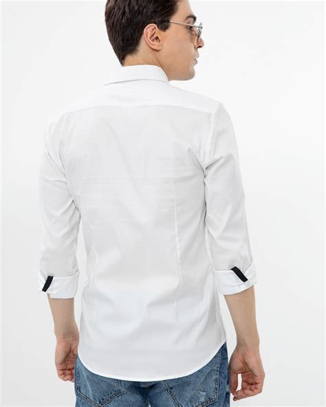 Buy Men S White Cotton Shirt For Men White Online At Bewakoof