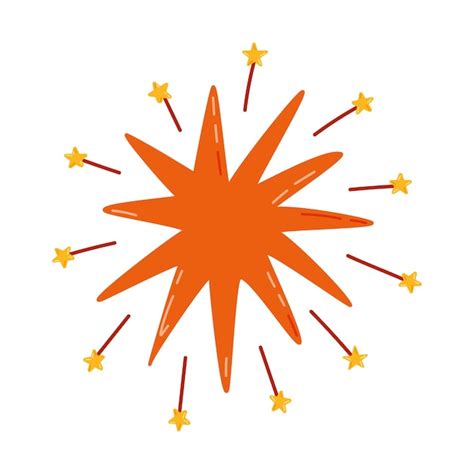 Lindo Estrella Explotante Dibujada A Mano Con Destellos Clipart Dibujos