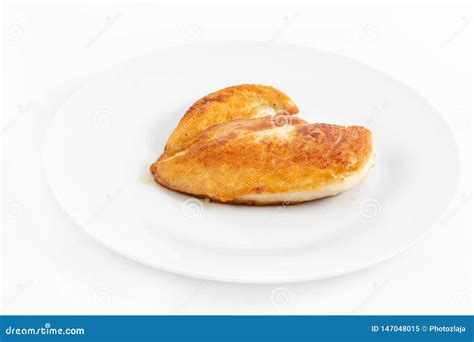 Fried Chicken White Meat Breast on the White Plate Stock Image - Image of kitchen, chicken ...