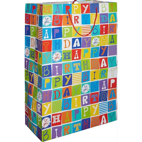 Jumbo Happy Birthday Squares T Bag 17in X 24in Party City