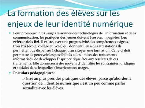 PPT IDENTITE NUMERIQUE ET ENSEIGNEMENT PowerPoint Presentation Free