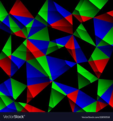 Abstract Vitrage With Triangular Multi Colors Grid