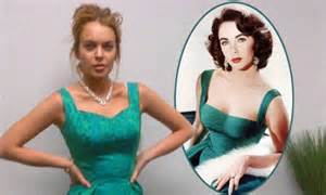 Lindsay Lohan Models Elizabeth Taylor Costumes At Wardrobe Fitting For