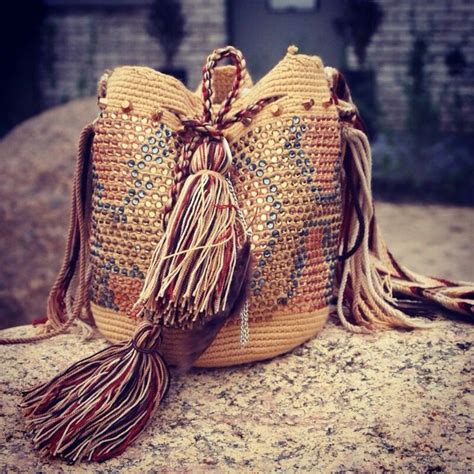 Mochila Wayuu Mini Decorada Con Cristales Bolso Wayu Mochilas Wayuu