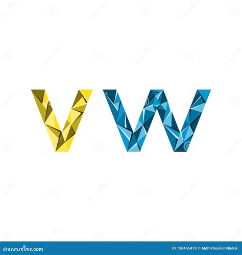 Initial Letter Vw Abstract Triangle Logo Vector Stock Vector