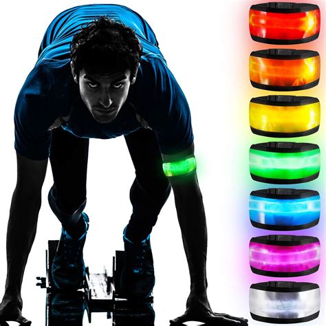 7 Pieces Led Armbands Led Band Bracelet Light Up Sports Wristbands With