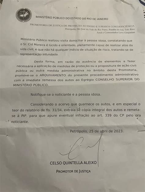 MPRJ conclui que Cid Moreira não é vítima de maus tratos da mulher