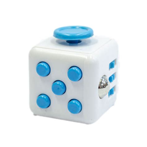 Ripley Cubo Relajante Antiestres Blanco Con Botones Celeste Fidget Cube